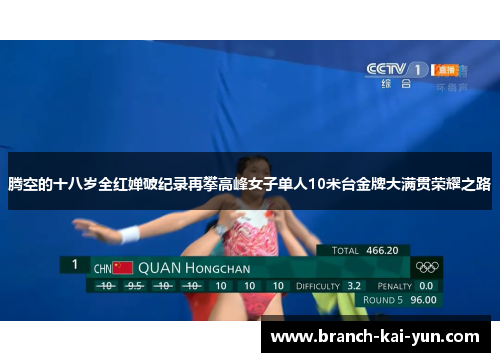 腾空的十八岁全红婵破纪录再攀高峰女子单人10米台金牌大满贯荣耀之路