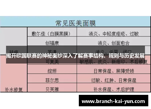揭开欧国联赛的神秘面纱深入了解赛事结构、规则与历史发展