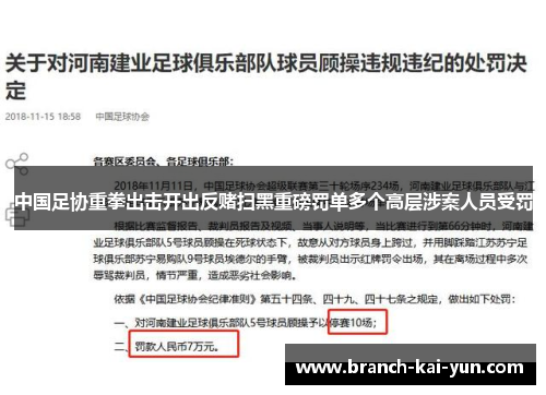 中国足协重拳出击开出反赌扫黑重磅罚单多个高层涉案人员受罚 中国足协重拳出击开出反赌扫黑重磅罚单多个高层涉案人员受罚