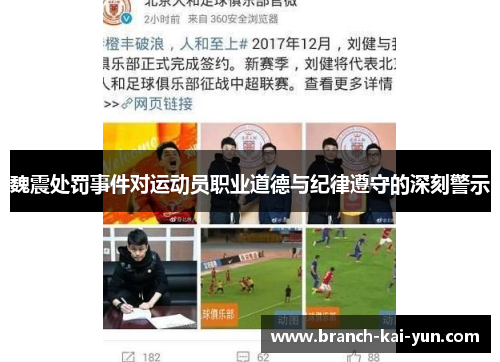 魏震处罚事件对运动员职业道德与纪律遵守的深刻警示