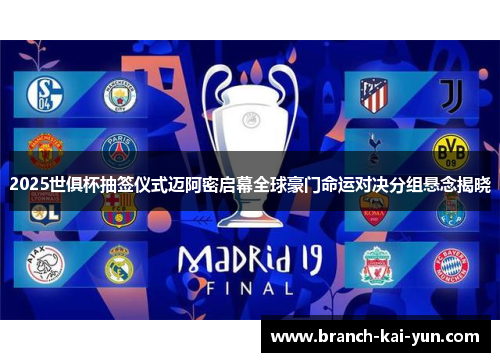2025世俱杯抽签仪式迈阿密启幕全球豪门命运对决分组悬念揭晓 2025世俱杯抽签仪式迈阿密启幕全球豪门命运对决分组悬念揭晓